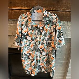 BUC-EE'S Beaver Surfboards Floral Hawaiian Aloha Mens 2XL Shirt XXL EXCELLENT